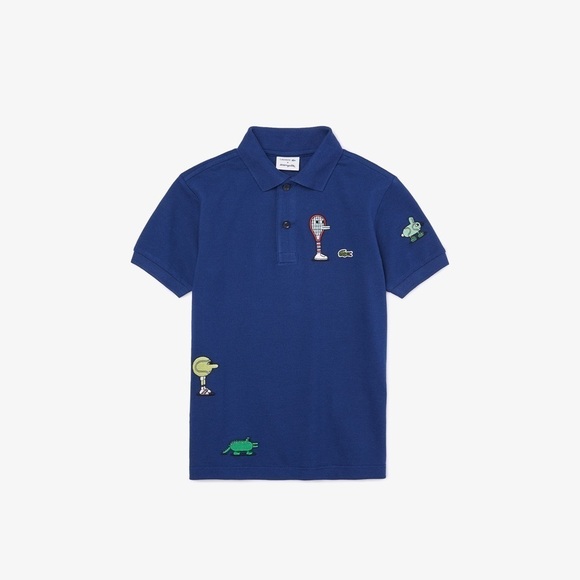 Like new Lacoste x Jeremyville Design Boys' Cotton Polo Shirt size 14 - Picture 1 of 3